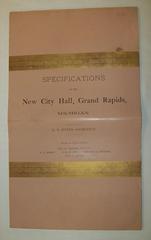 Document, Specifications For The New City Hall, Grand Rapids, Michigan,  Grand Rapids City Hall Archival Collection #115