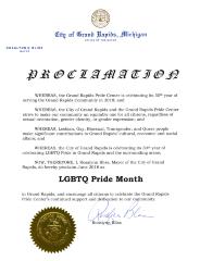Grand Rapids Pride Proclamation