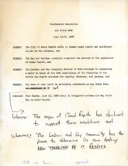 Testimonial Resolution of 1988 Pride Week