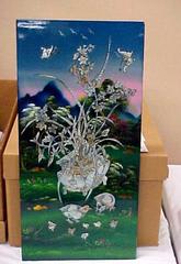 Vietnamese Decorative Wood Panel Representing Fall