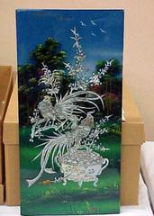 Vietnamese Decorative Wood Panel Representing Spring