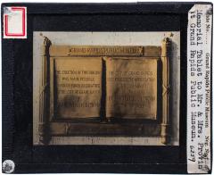Lantern Slide, Memorial Tablet