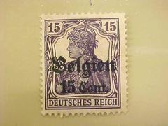 Postage Stamp, Occupation Of Belgium During Wwi, 15 Cent, Deutsches Reich
