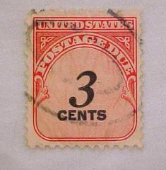 Postage Due Stamp, United States, 3 Cents