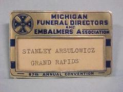 Pin, Michigan Funeral Directors And Embalmers Association, John Arsulowicz, Jr. Archival Collection #135