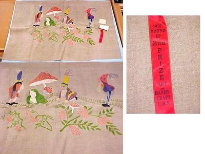 Polish Handicraft Textile Embroidery, Union High School, 1938, Grand Rapids Polish American Archival Collection #127
