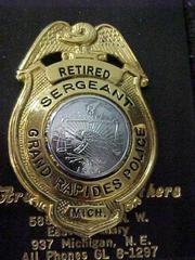 Retired Police Sergeant Badge, Charles P. Skuzinski, Grand Rapids Police Dept., Grand Rapids Polish American Archival Collection #127