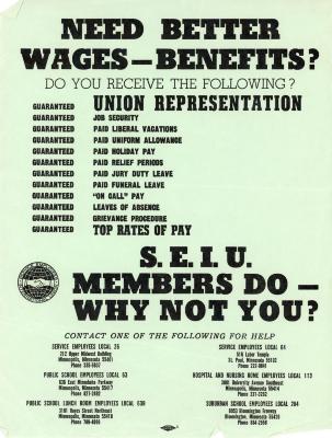 Handbill, Flyer, 'Need Better Wages-Benefits?'
