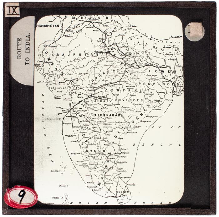 Lantern Slide, Map of India