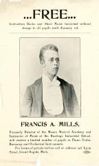 Handbill, Advertisement Poster, Francis A. Mills