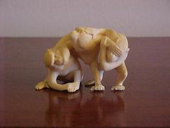Ivory Figure, Three Monkeys, Japanese