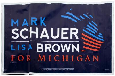 Political Sign, Mark Schauer and Lisa Brown for Michigan