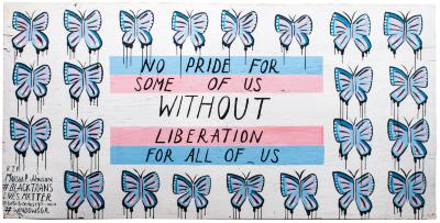Painting, "Marsha P. Johnson Trans Flag"