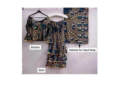 Woman's Outfit, Blouse, Skirt, Headwrap, African
