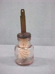 Alcohol Or Fluid Lamp, Glass, With Metal Top