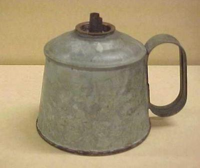 Whalle Oil Lamp, Tin, Two-pronged