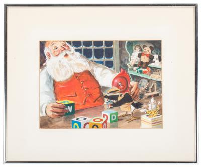 Painting, Willy Wood in Santa's Workshop