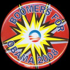 Pin-back Button, Boomers For Obama 2008"