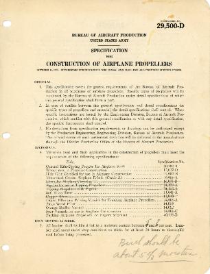 Document, Construction of Airplane Propellers