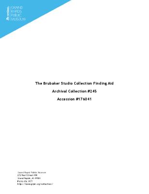 Archival Collection #245 - The Brubaker Studio Collection 