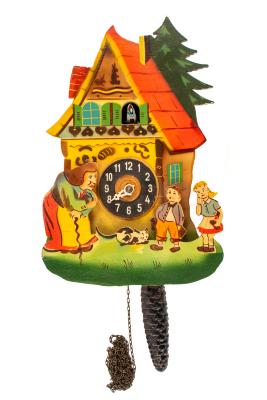 Cuckoo Wall Clock, Stencil Painted