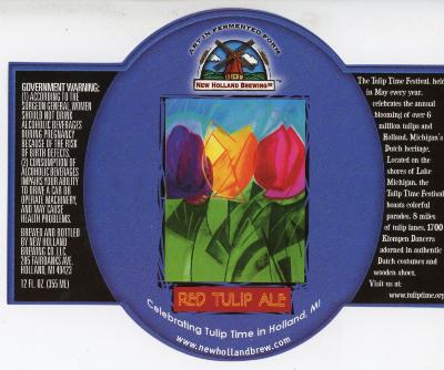 Label, New Holland Brewery Red Tulip Ale