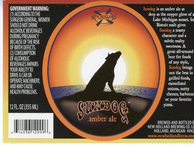 Label, New Holland Brewery Sundog