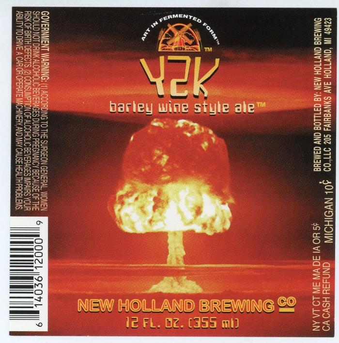 Label, New Holland Brewery Y2k