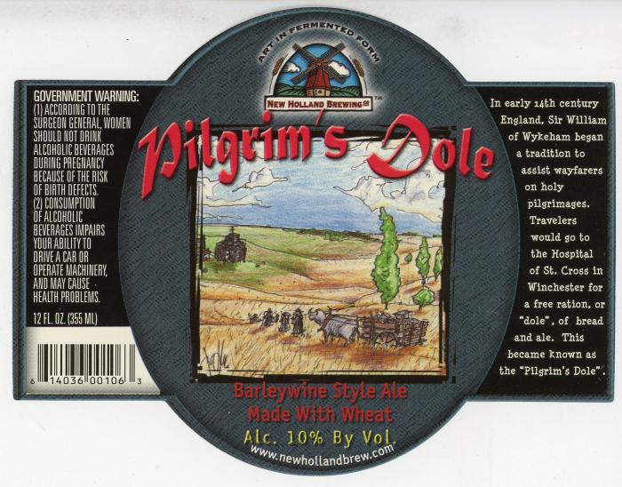 Label, New Holland Brewery Pilgrim's Dole