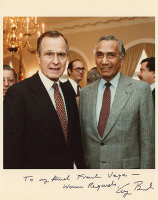 Photograph, Vega and George HW Bush