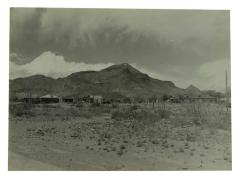 Photograph, (2 Copies) Socorro Mountain, Group Of Buildings At  Base Of Mountain