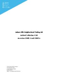 Archival Collection #140 - Auburn Hills Neighborhood