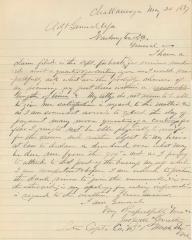 Letter from John W. McCrath to Adjutant General inquiring as to back pay from Civil War service.
