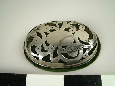 Pin Cushion, Silver And Velvet