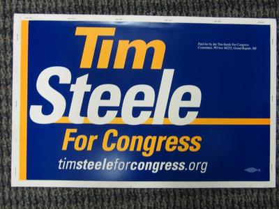 Yard Sign, Tim Steele For Congress