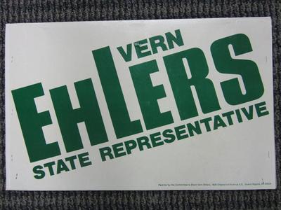 Yard Sign, Vern Ehlers, State Representative