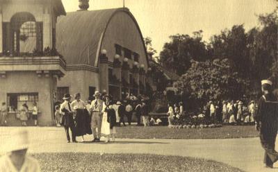 Photograph, Visitors Standing Outside Dance Pavilion