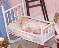 Doll Cradle, Painted White