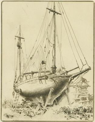 Print, 'Shored For Winter - State I' (1 Of 10)