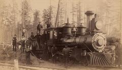 Photograph, Wood Burning Steam Engine in Boyne Falls, Michigan
