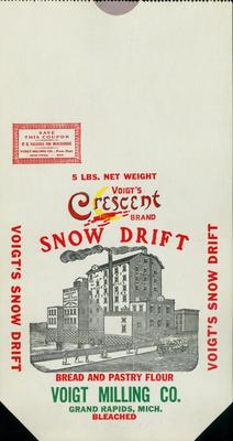 Flour Bag, Voigt's Crescent Brand Show Drift Bread and Pastry Flour