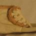 Baby Shoes, One Pair, White Leather, Four Buttons, Pink Trim