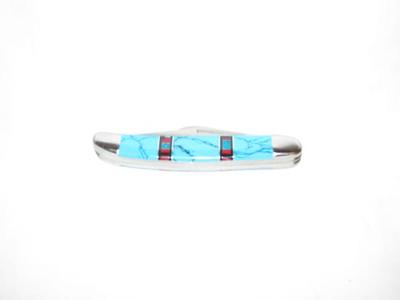  Three bladed Turquoise inlaid Pocket Knife