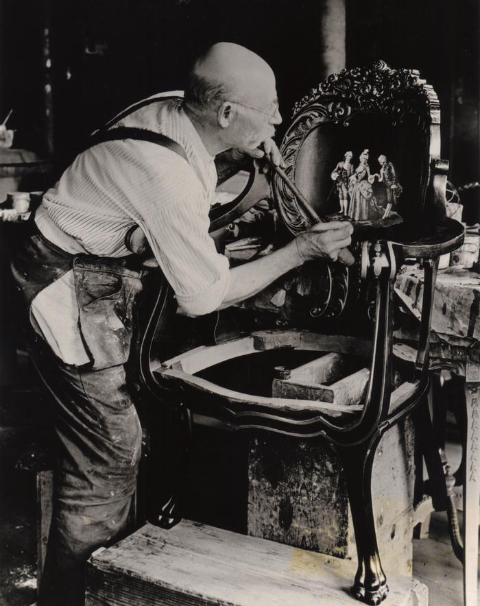 Photograph, Hand Decorator In New York Furniture Factory
