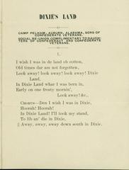 Song Sheet, Bonnie Blue Flag, Dixie's Land, And Maryland, My Maryland