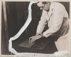 Photograph, Furniture Worker Polishing Wood in Rubbing Department
