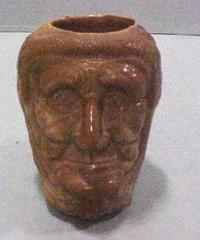 Old Woman Or Witch Head, Chocoloate Glass, Toothpick Holder