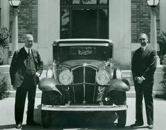 Photograph, Norman De Vaux and Elbert Hall Pose With De Vaux Automobile