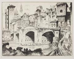 Print, 'Ponte Vecchio - State VII (Final; Edition State) 49/100' (7 Of 7)