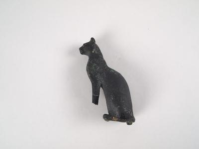 Seated Cat Figure, Bronze